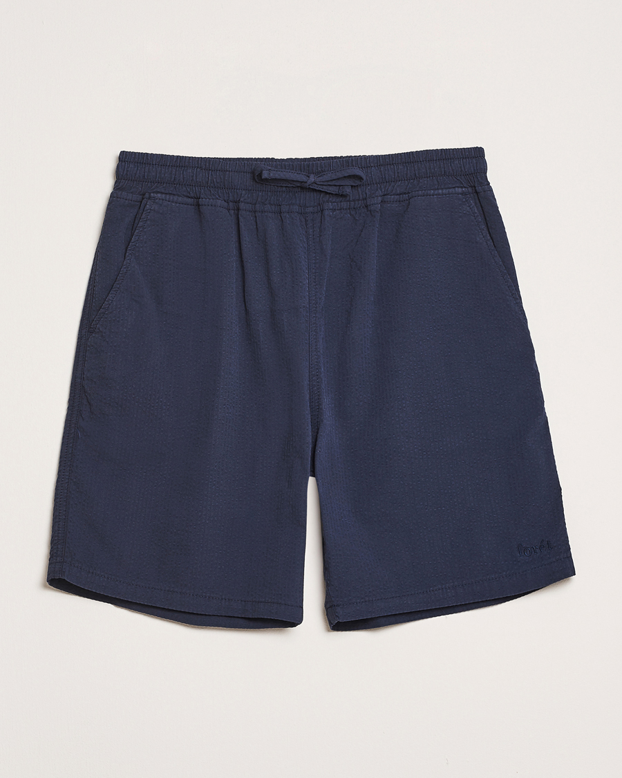 Herr | Shorts | Forét | Hush Seersucker Shorts Navy