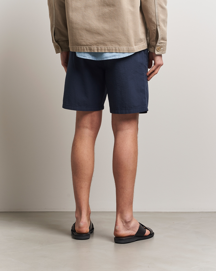 Herr | Shorts | Forét | Hush Seersucker Shorts Navy