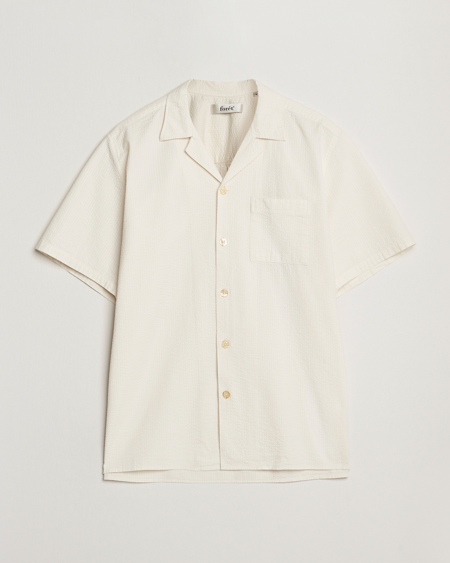 Herr | Skjortor | Forét | Hush Short Sleeve Seersucker Shirt Cloud