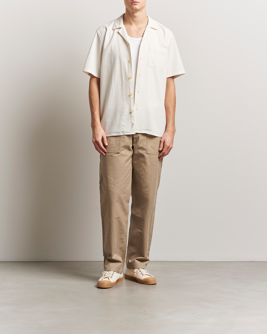 Herr | Skjortor | Forét | Hush Short Sleeve Seersucker Shirt Cloud