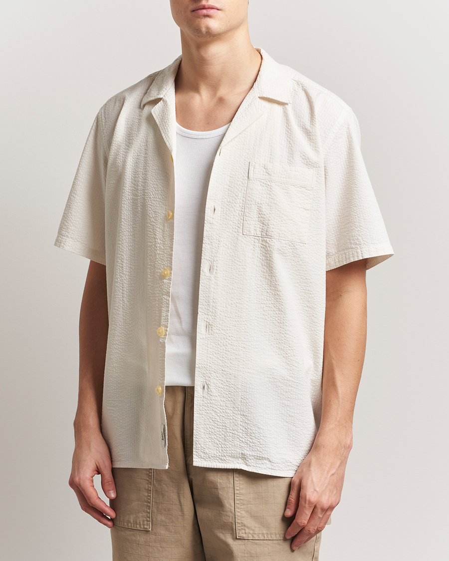 Herr | Skjortor | Forét | Hush Short Sleeve Seersucker Shirt Cloud