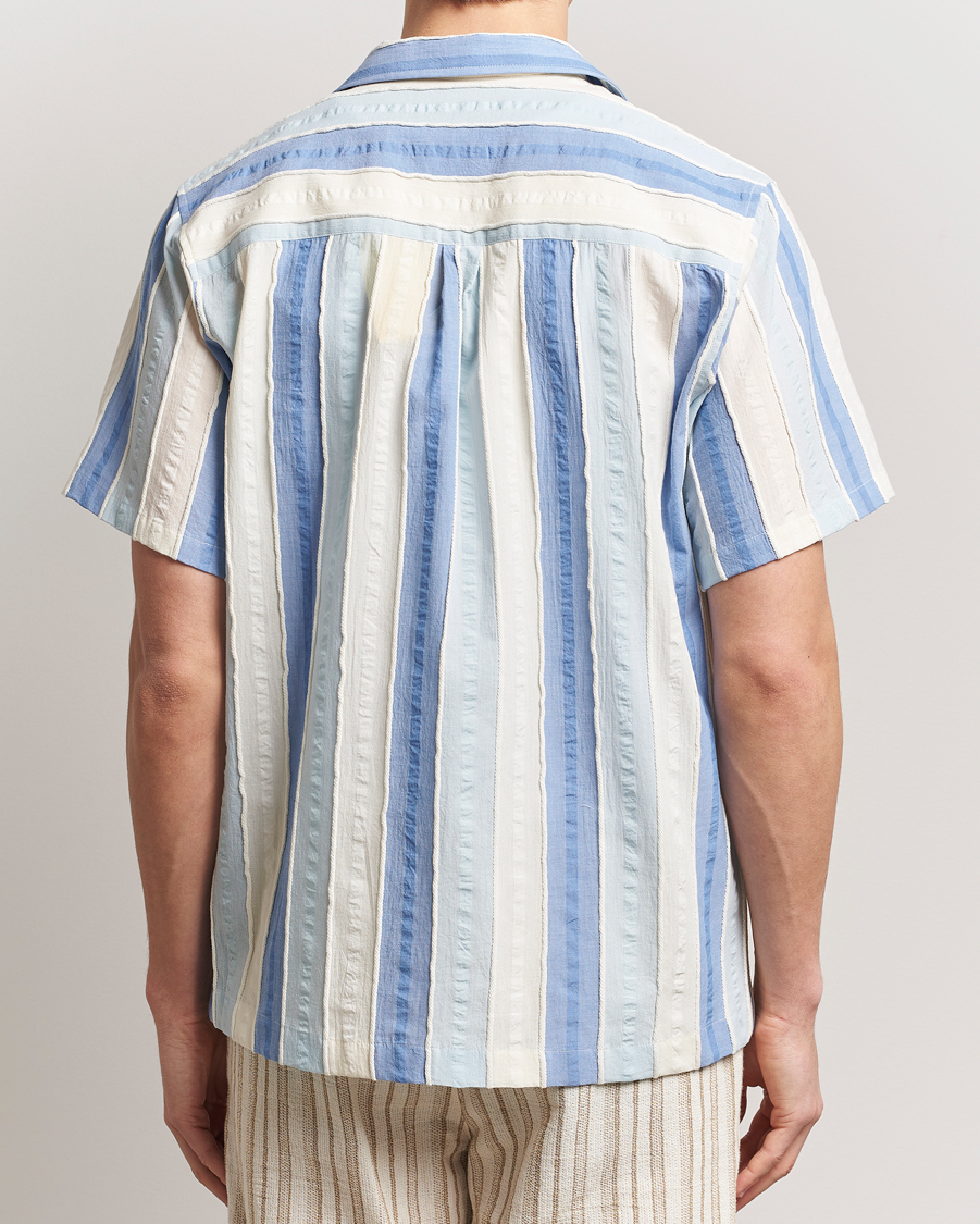 Herr | Skjortor | Forét | Peer Jaquard Short Sleeve Shirt Blue