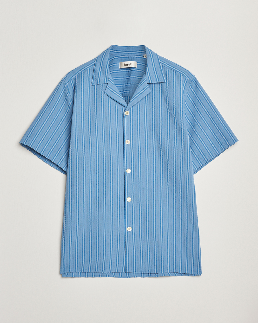 Herr | Skjortor | Forét | Peer Short Sleeve Shirt Blue