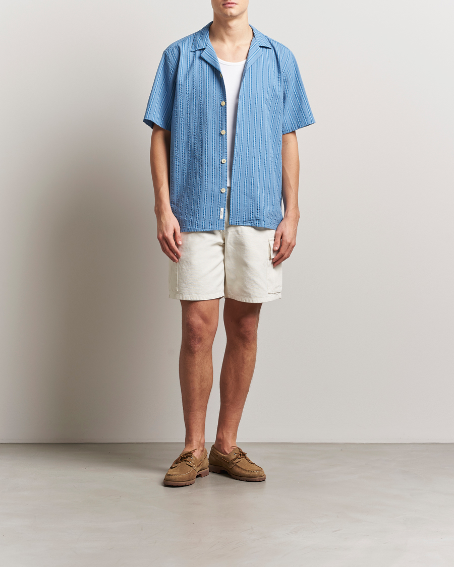 Herr | Skjortor | Forét | Peer Short Sleeve Shirt Blue