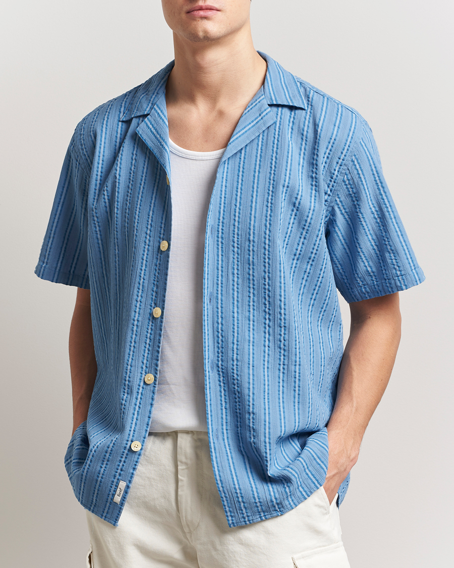 Herr | Skjortor | Forét | Peer Short Sleeve Shirt Blue