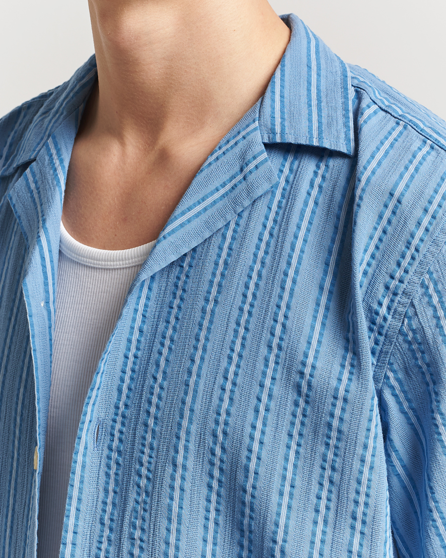 Herr | Skjortor | Forét | Peer Short Sleeve Shirt Blue