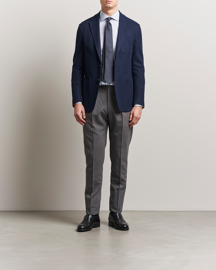 Herr | Kavajer | Canali | Structured Jersey Blazer Navy