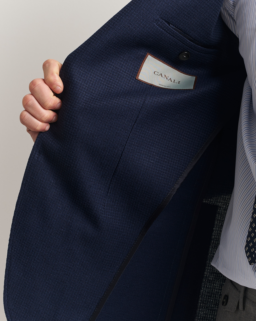 Herr | Kavajer | Canali | Structured Jersey Blazer Navy
