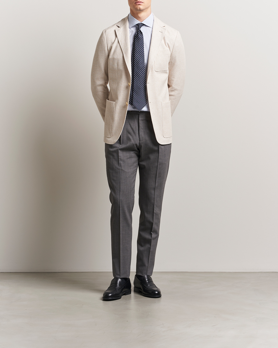 Herr | Kavajer | Canali | Structured Jersey Blazer Light Beige