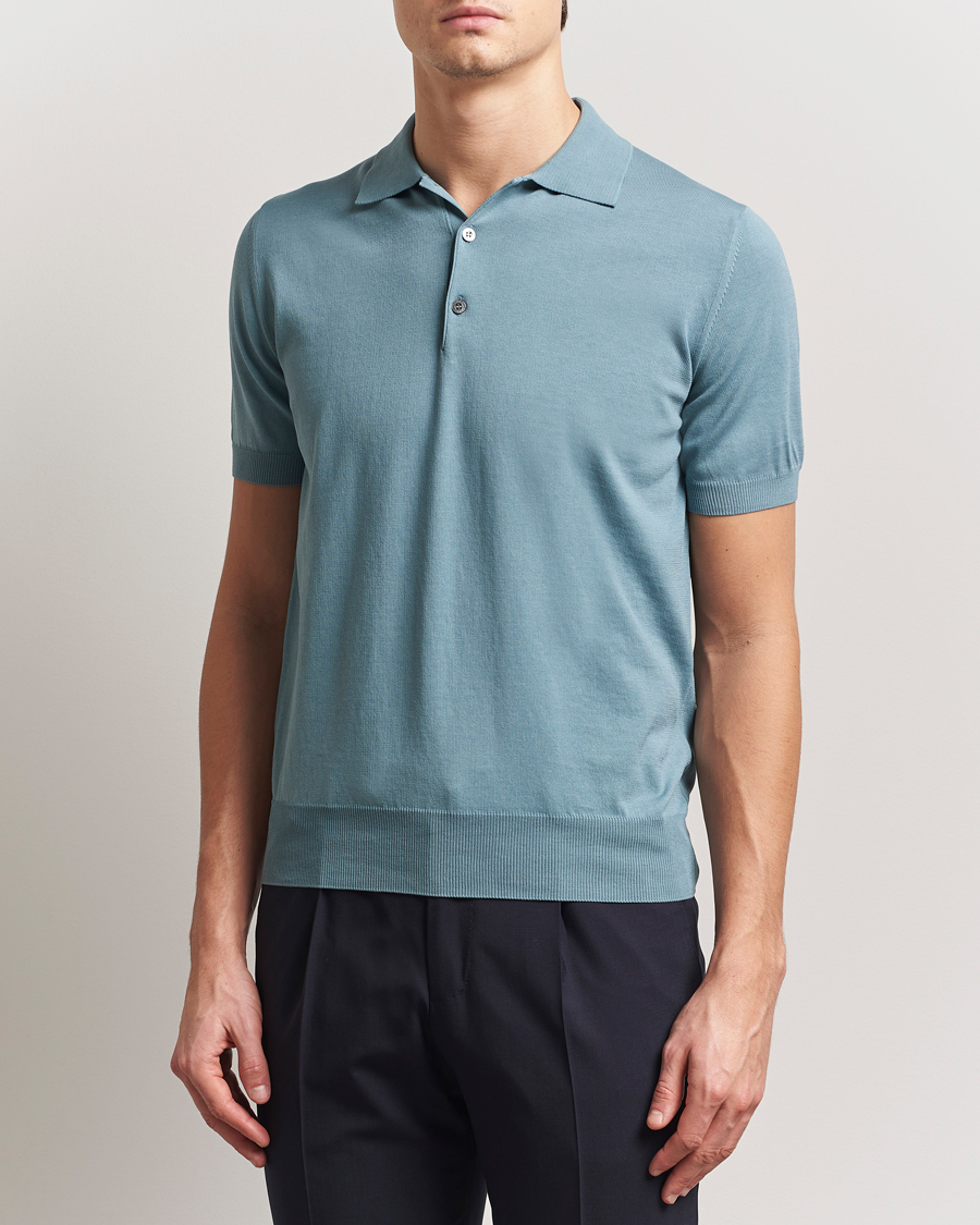 Herr | Pikéer | Canali | Cotton Short Sleeve Polo Teal