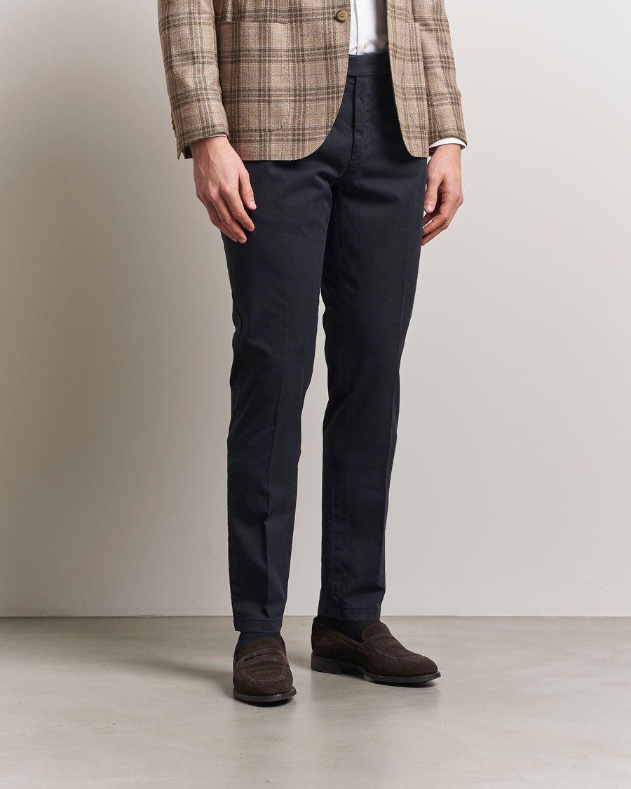Herr | Byxor | Canali | Slim Fit Cotton Stretch Chinos Navy