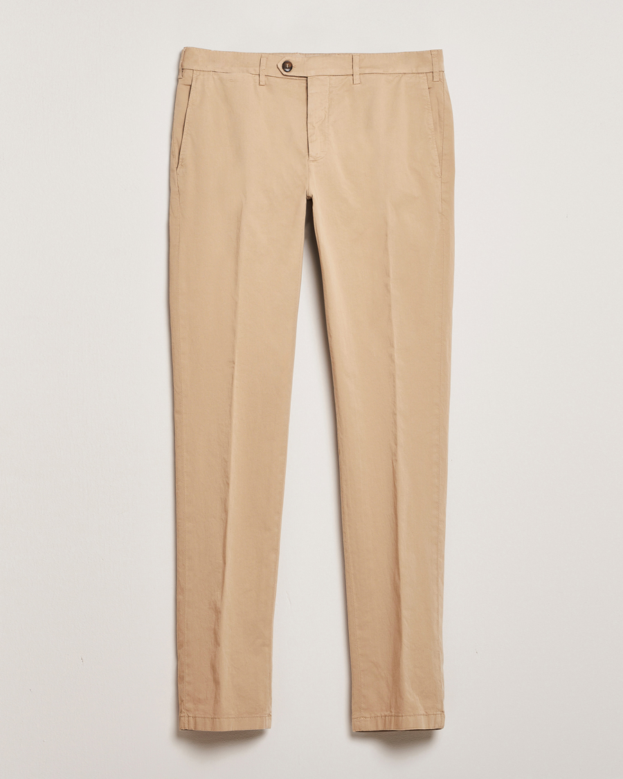 Herr | Byxor | Canali | Slim Fit Cotton Stretch Chinos Beige