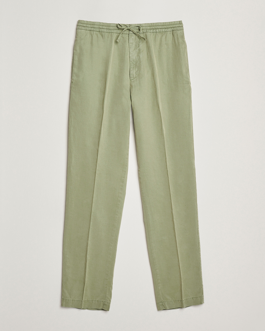 Herr | Byxor | Canali | Drawstring Slacks Military Green