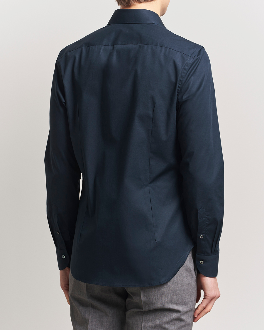 Herr | Skjortor | Canali | Slim Fit Cotton/Stretch Shirt Navy