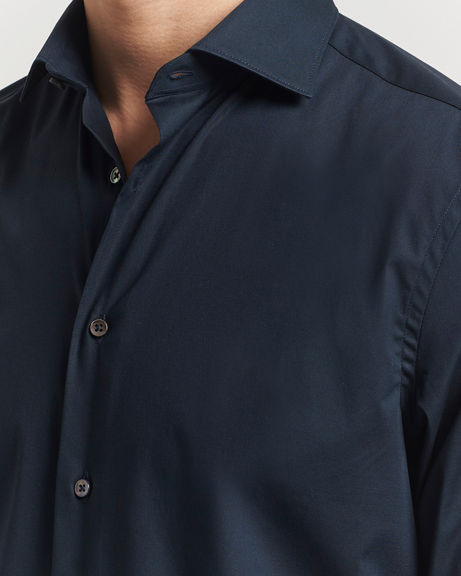 Herr | Skjortor | Canali | Slim Fit Cotton/Stretch Shirt Navy