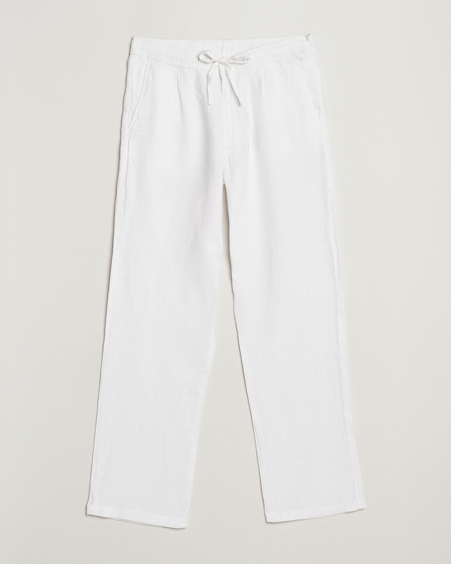 Herr | Byxor | KnowledgeCotton Apparel | Loose Linen Pants Bright White