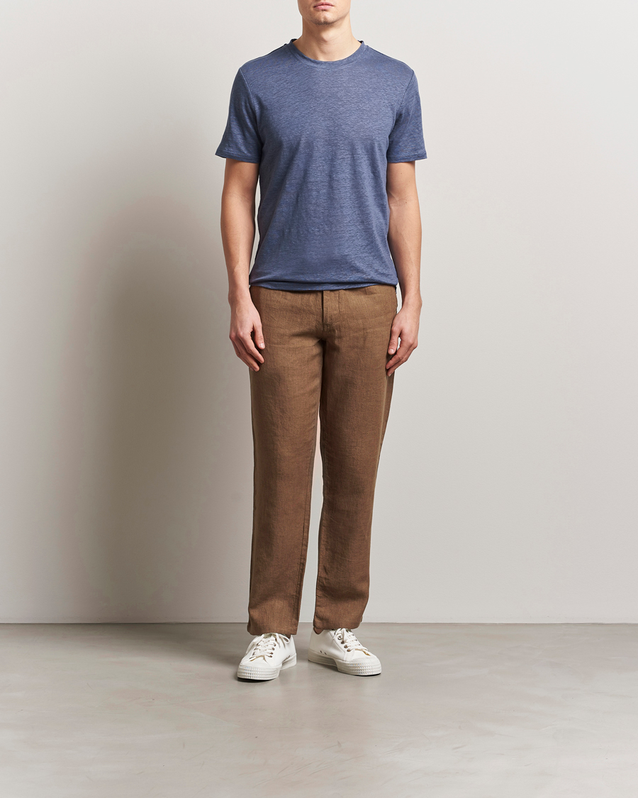 Herr | Byxor | KnowledgeCotton Apparel | Loose Linen Pants Tuffet