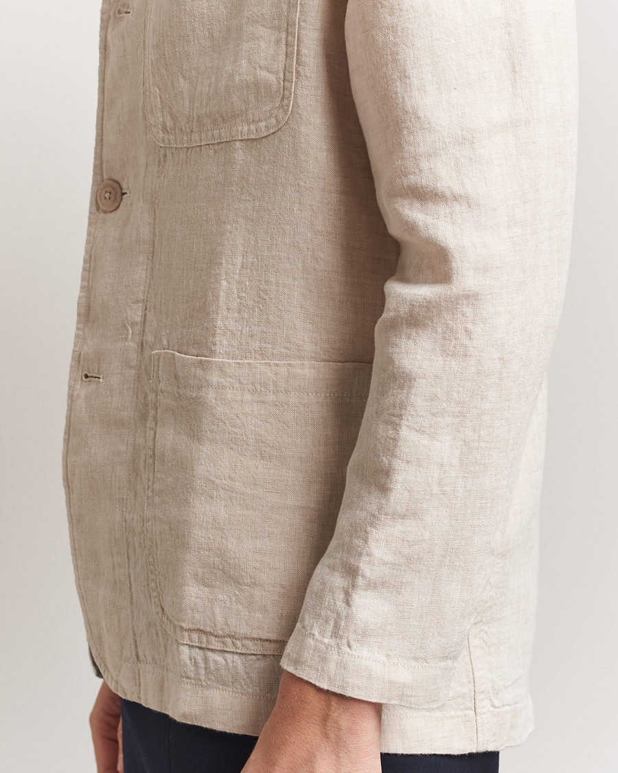 Herr | Kavajer | KnowledgeCotton Apparel | Linen Blazer Light Feather Grey