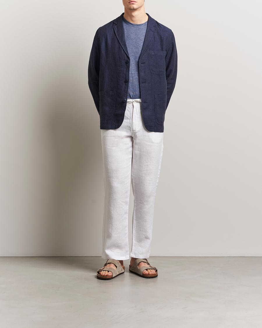Herr | Kavajer | KnowledgeCotton Apparel | Linen Blazer Total Eclipse
