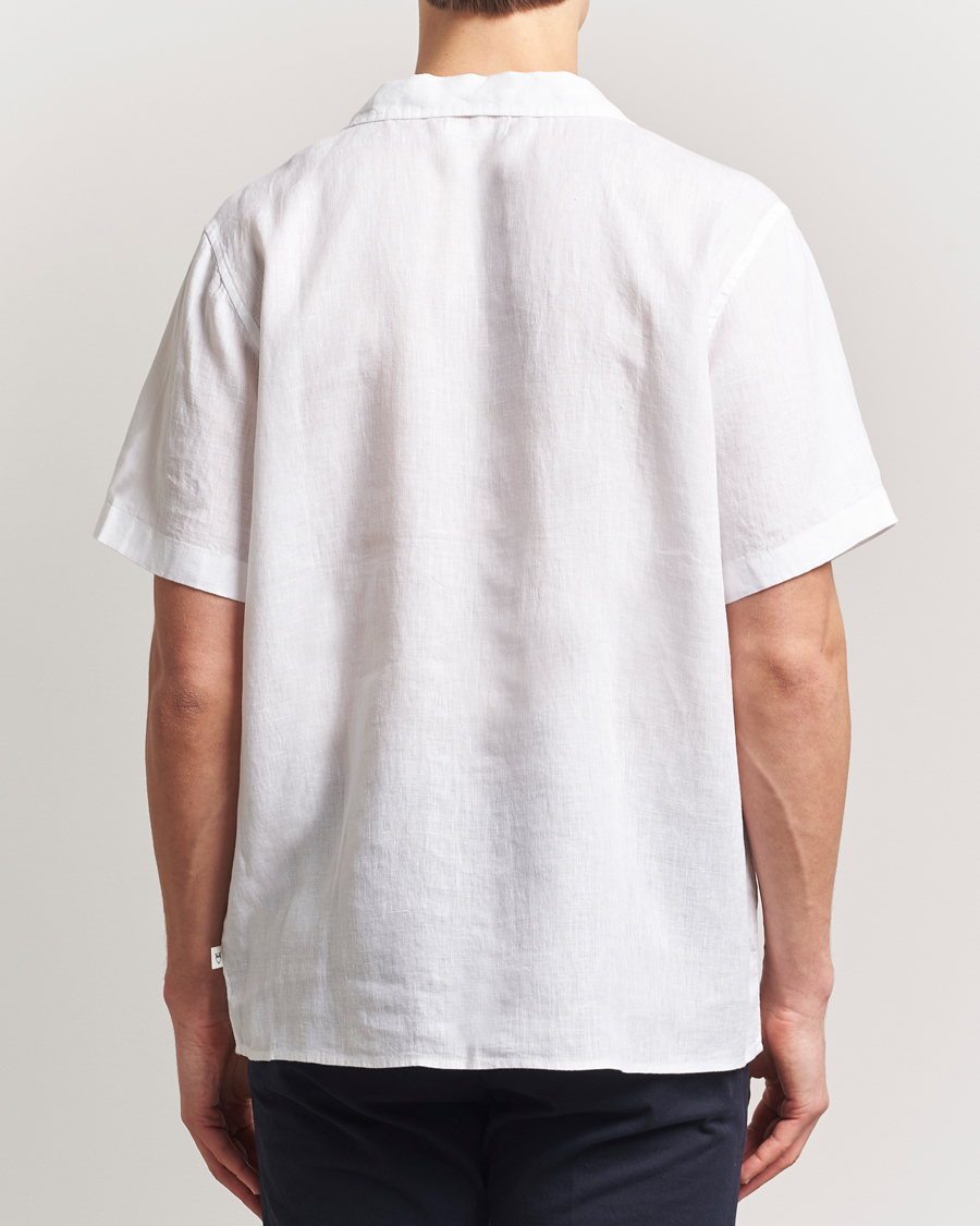 Herr | Skjortor | KnowledgeCotton Apparel | Short Sleeve Linen Resort Shirt Bright White