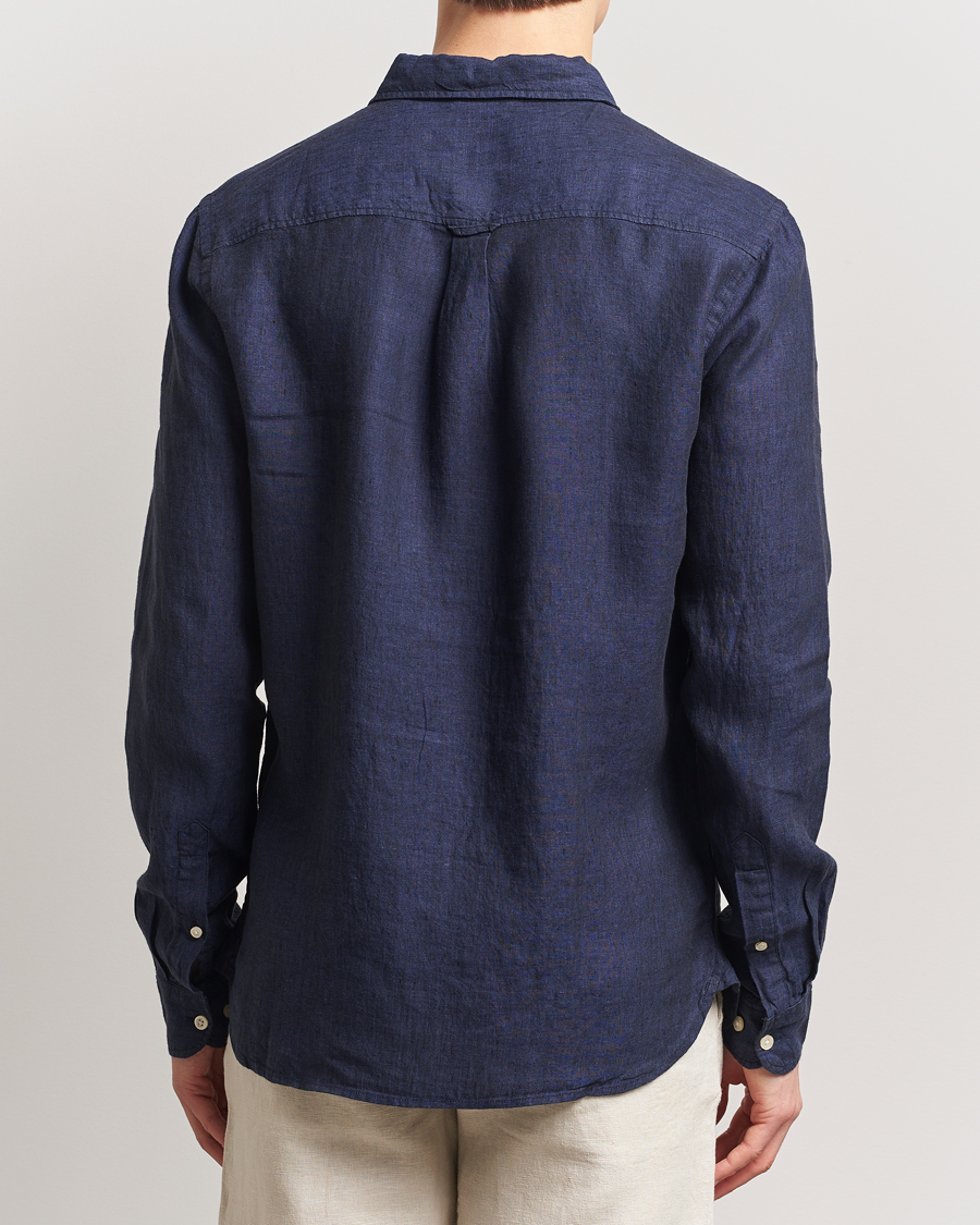 Herr | Skjortor | KnowledgeCotton Apparel | Regular Linen Shirt Total Eclipse