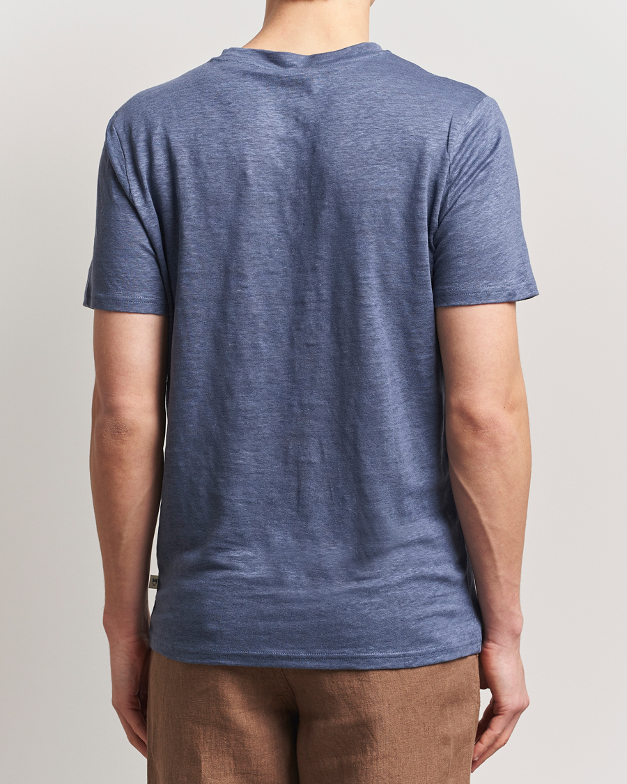 Herr | T-Shirts | KnowledgeCotton Apparel | Organic Linen T-Shirt Vintage Indigo