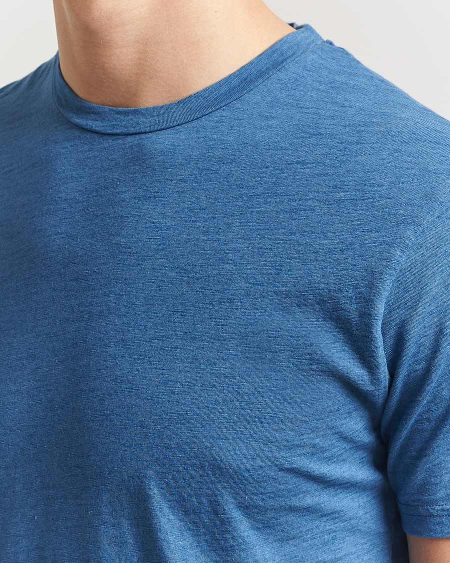 Herr | T-Shirts | Sunspel | Riviera Midweight T-Shirt Mid Indigo Wash