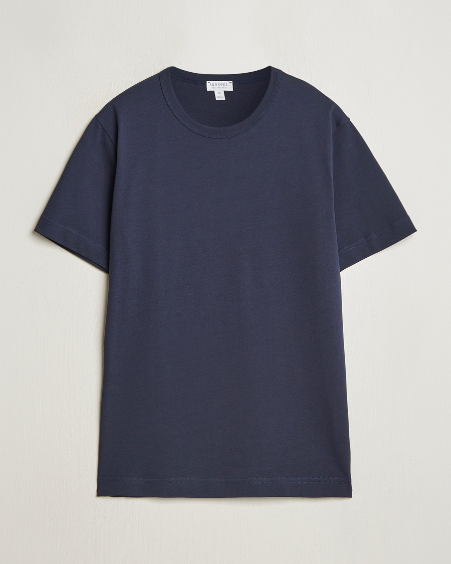 Herr | T-Shirts | Sunspel | Single Jersey Supima Cotton T-Shirt Navy