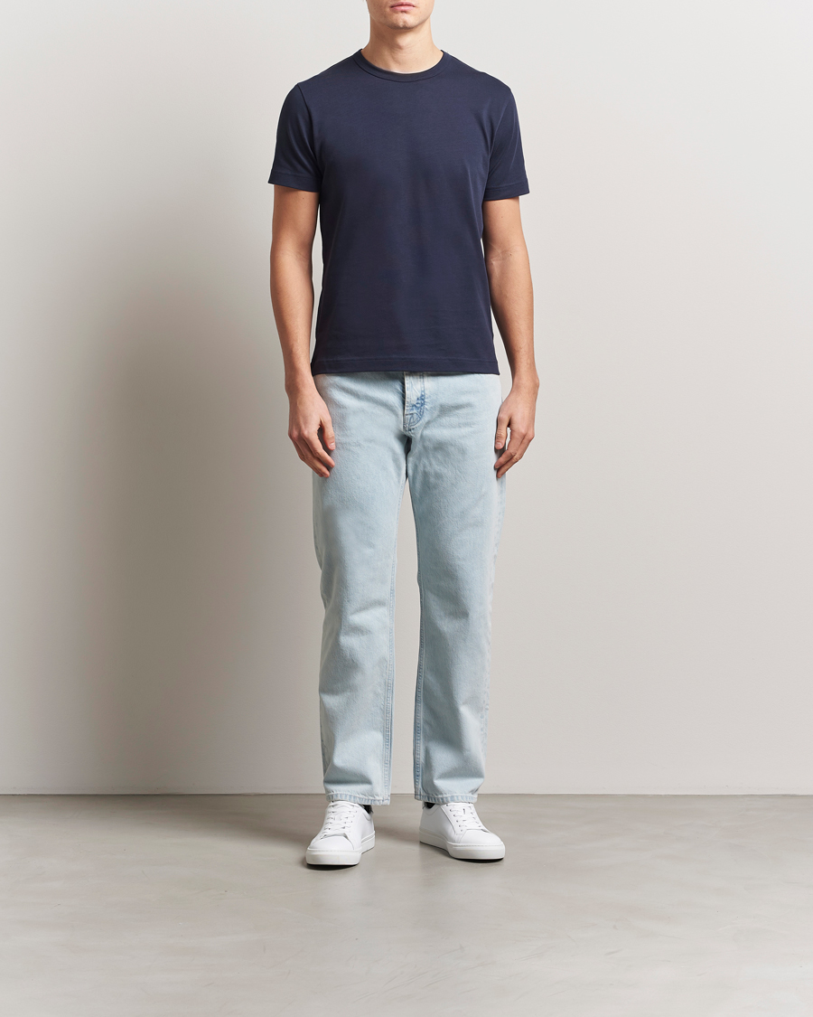 Herr | T-Shirts | Sunspel | Single Jersey Supima Cotton T-Shirt Navy