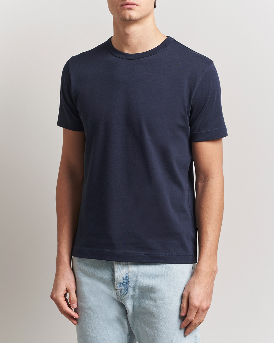 Herr | T-Shirts | Sunspel | Single Jersey Supima Cotton T-Shirt Navy