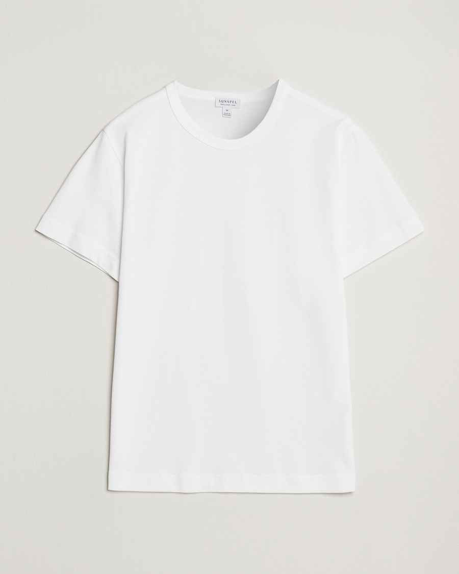Herr | T-Shirts | Sunspel | Single Jersey Supima Cotton T-Shirt White