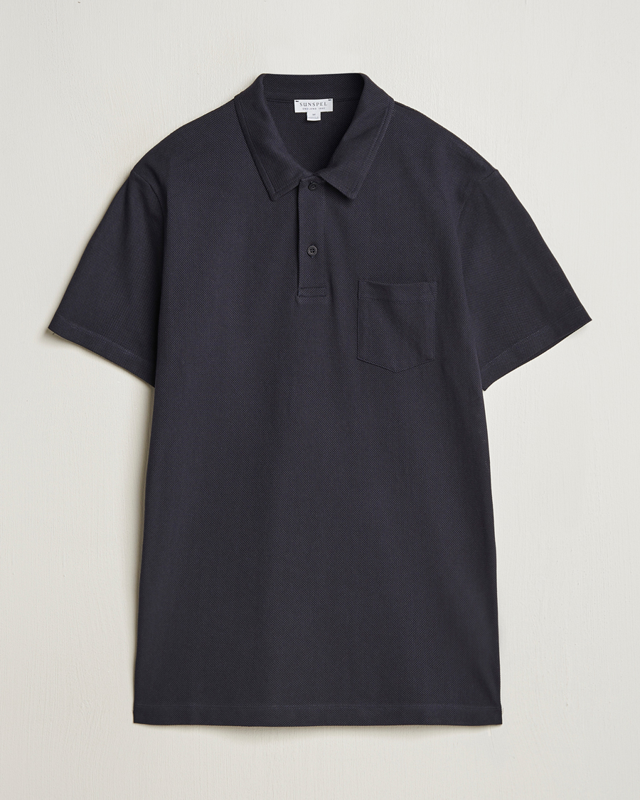Herr | Pikéer | Sunspel | Riviera Polo Shirt Midnight Navy