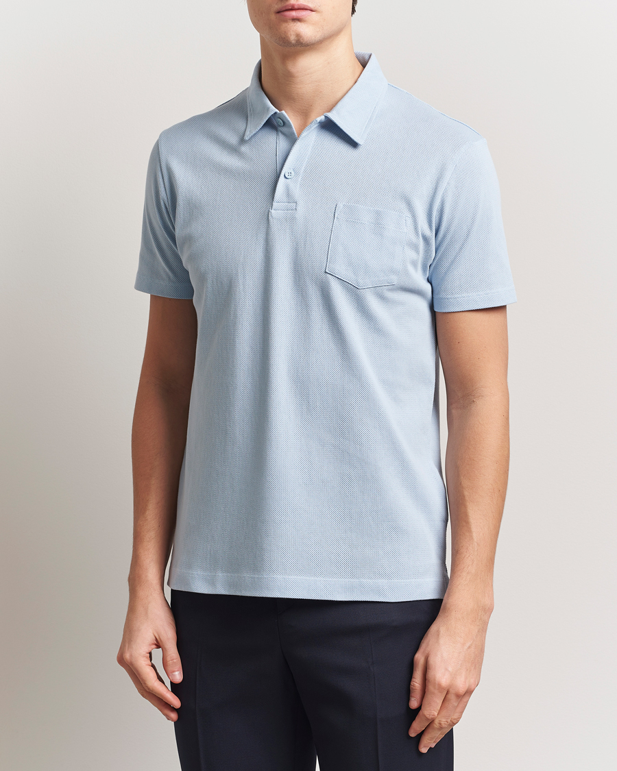 Herr | Pikéer | Sunspel | Riviera Polo Shirt Blue Mist