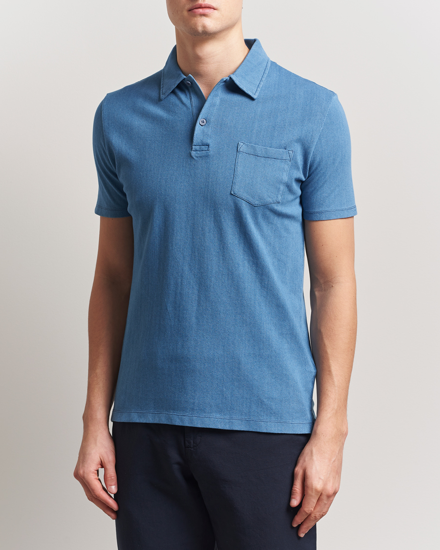 Herr | Pikéer | Sunspel | Riviera Polo Shirt Mid Indigo Wash