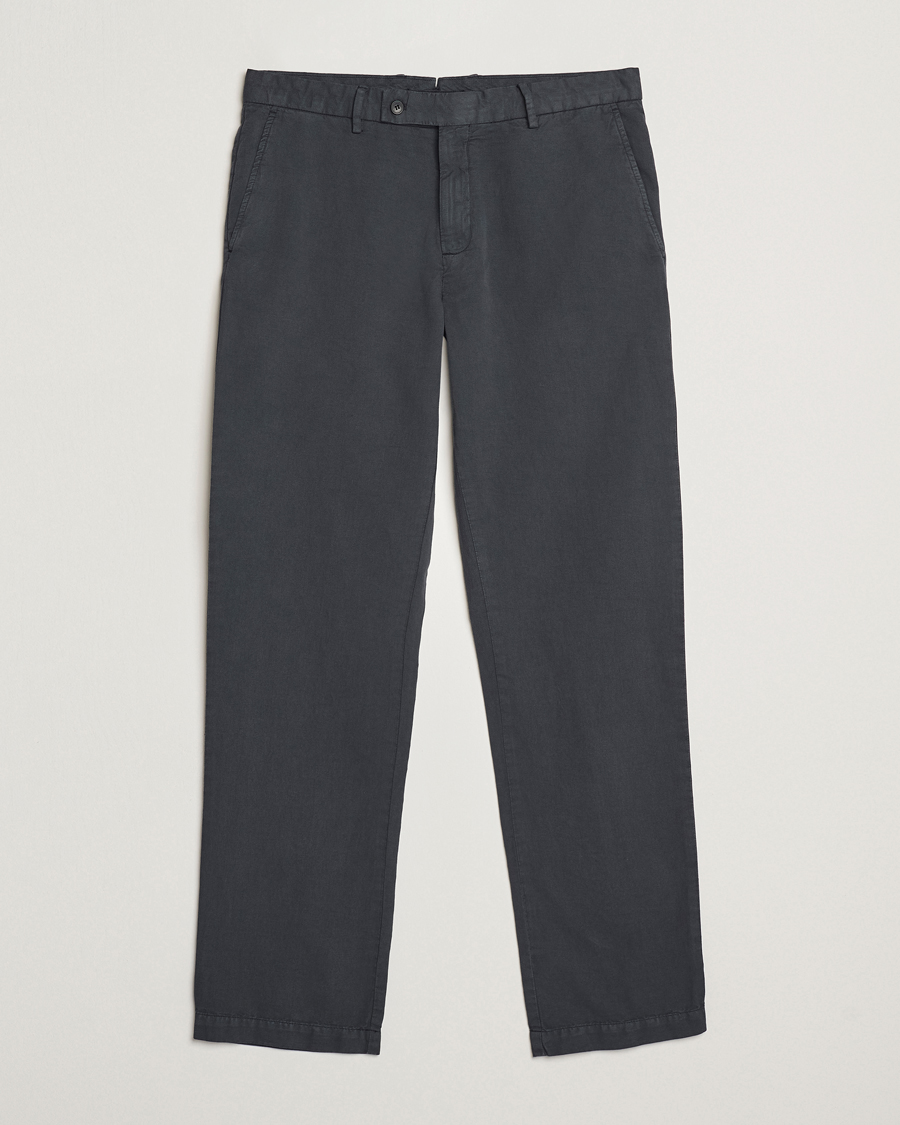 Herr | Byxor | Sunspel | Cotton/Linen Trousers Charcoal