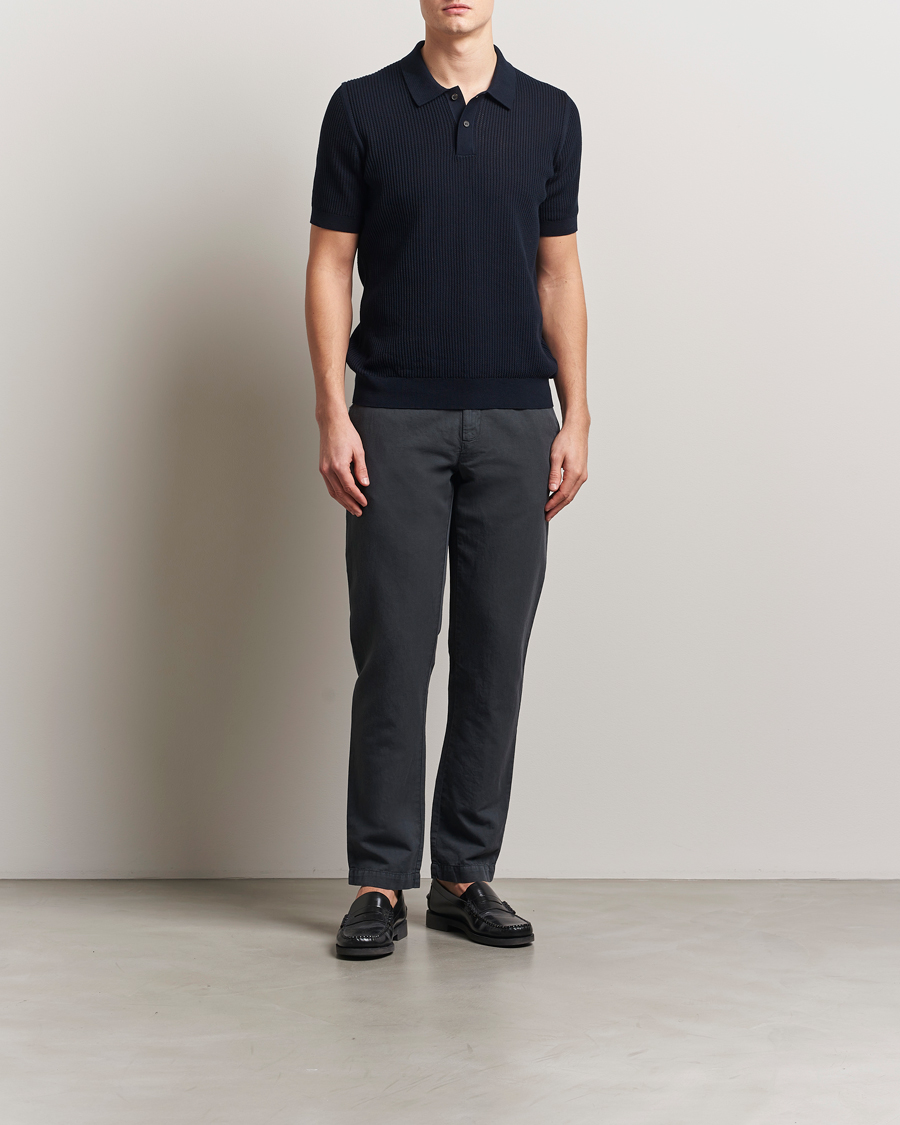 Herr | Byxor | Sunspel | Cotton/Linen Trousers Charcoal