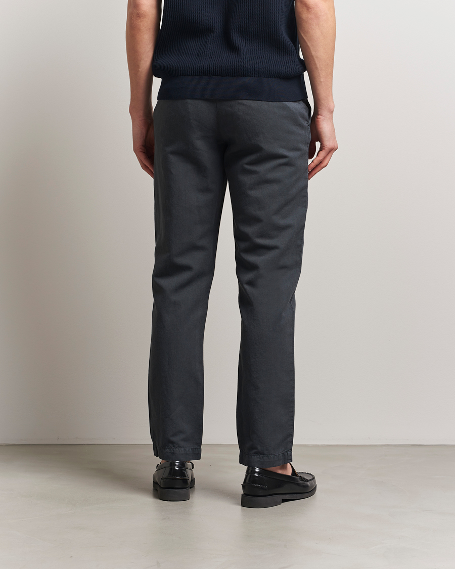 Herr | Byxor | Sunspel | Cotton/Linen Trousers Charcoal