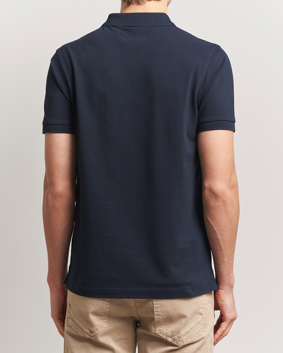 Herr | Pikéer | Sunspel | Supima Cotton Short Sleeve Pique Polo Midnight Navy