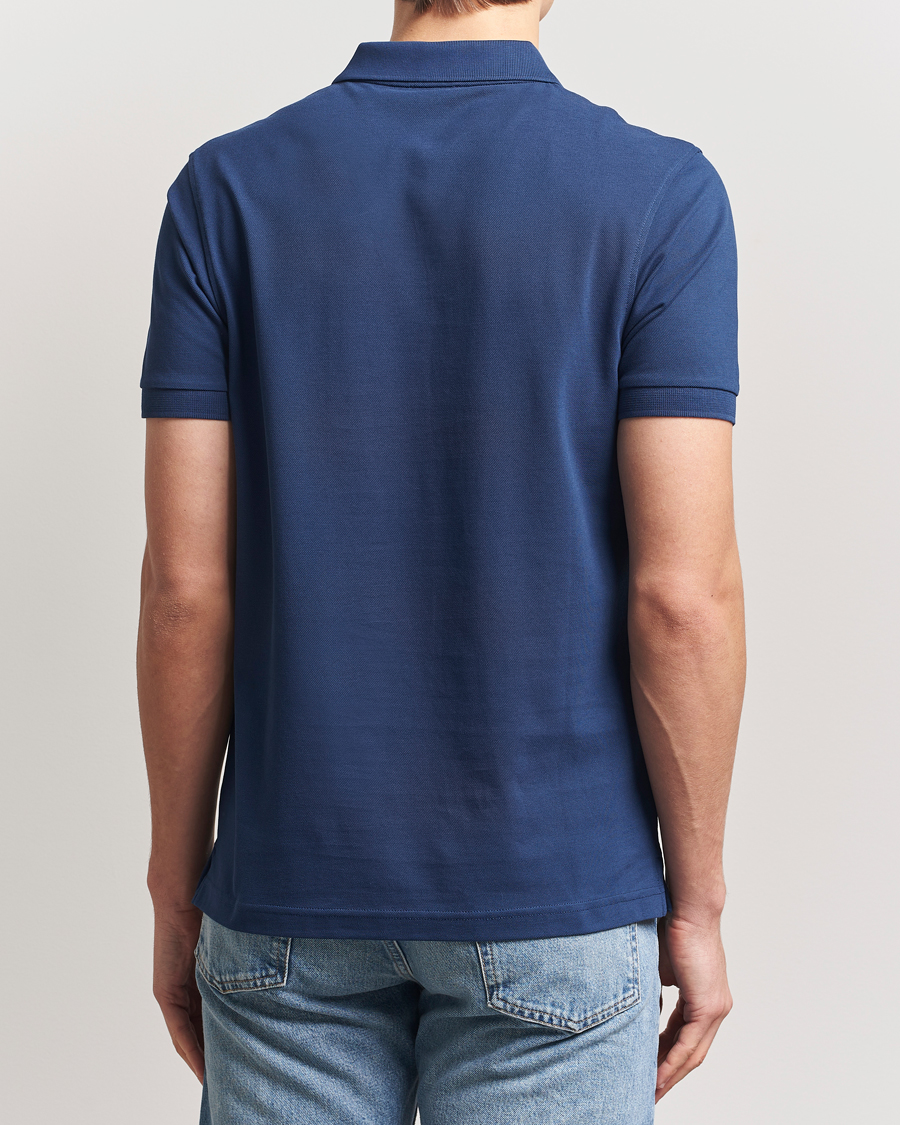 Herr | Pikéer | Sunspel | Supima Cotton Short Sleeve Pique Polo Ink Blue