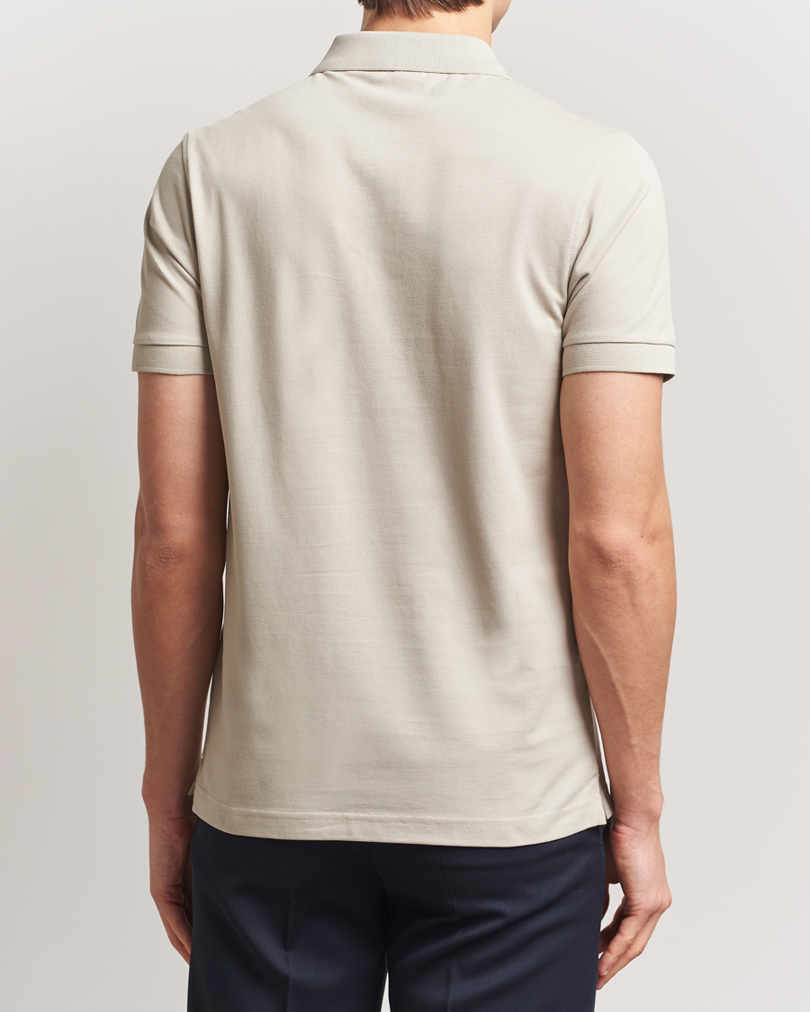Herr | Pikéer | Sunspel | Supima Cotton Short Sleeve Pique Polo Ash Grey