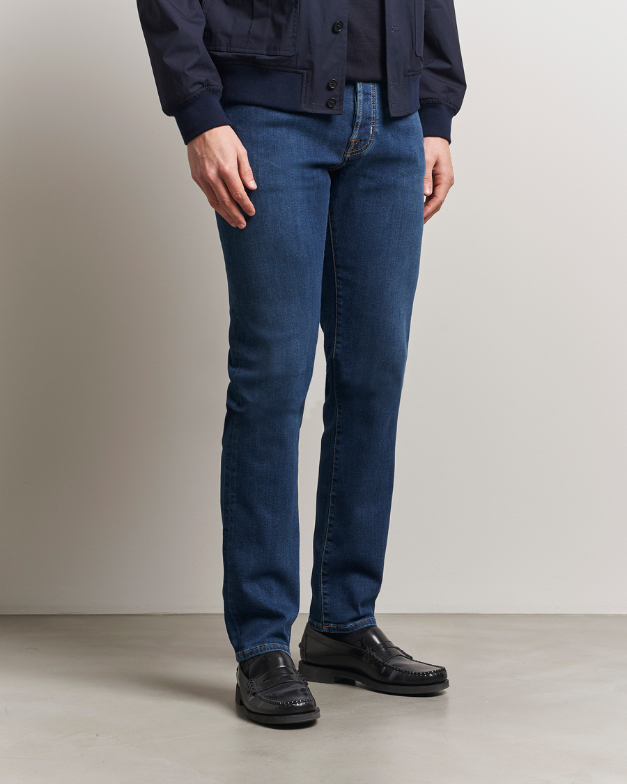 Herr | Jeans | Jacob Cohën | Bard Slim Fit Stretch Jeans Dark Blue Wash