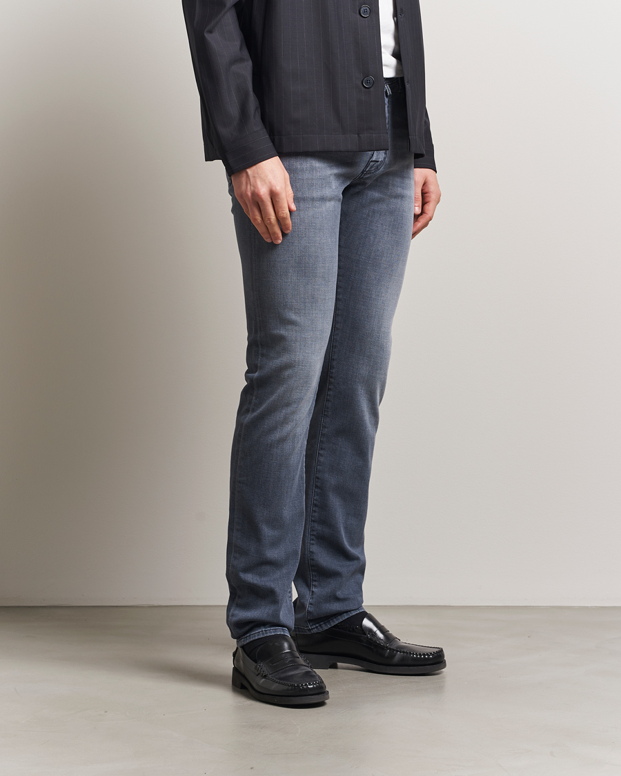 Herr | Jeans | Jacob Cohën | Bard Slim Fit Stretch Jeans Mid Grey