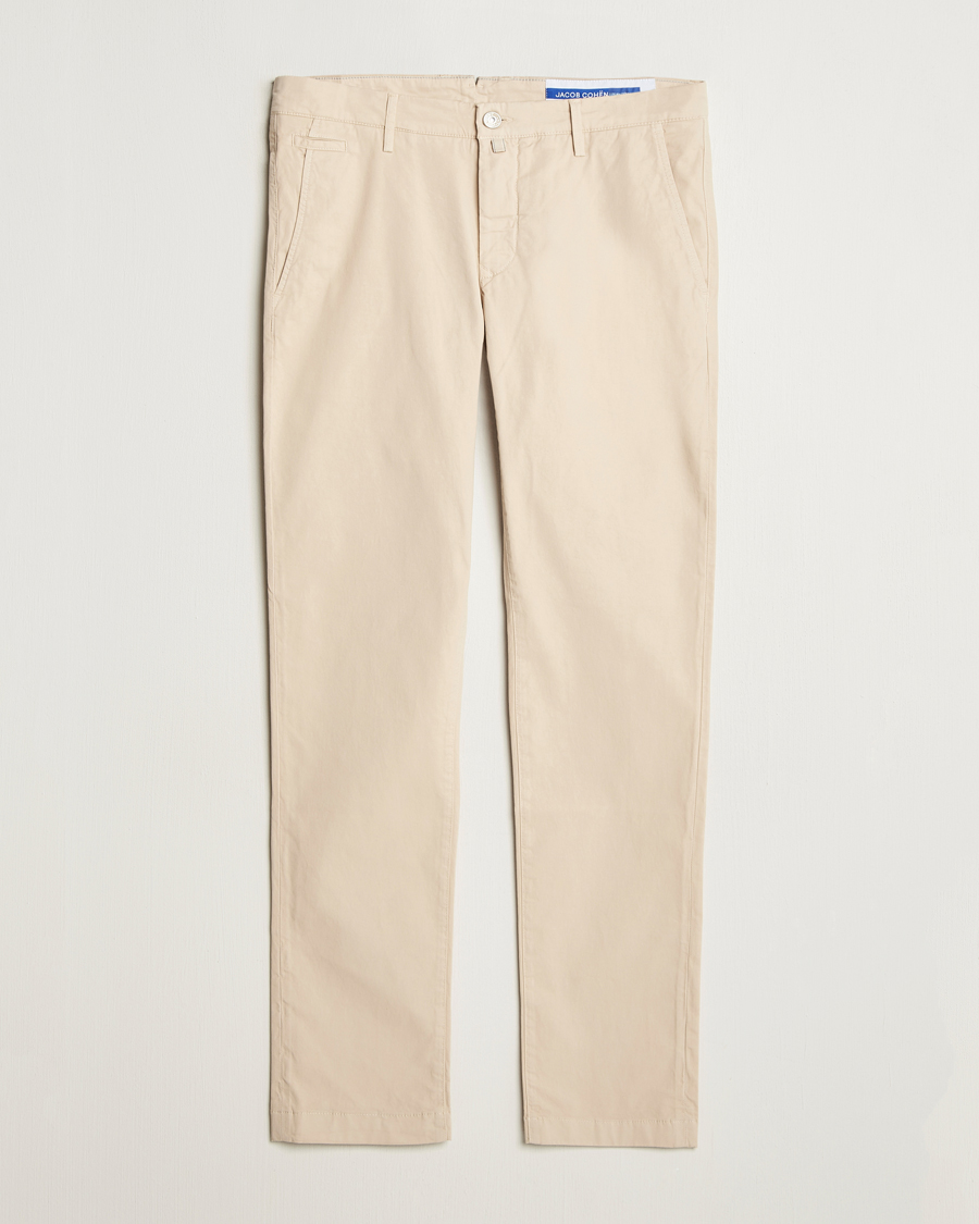 Herr | Byxor | Jacob Cohën | Bobby Cotton Gabardine Chinos Beige