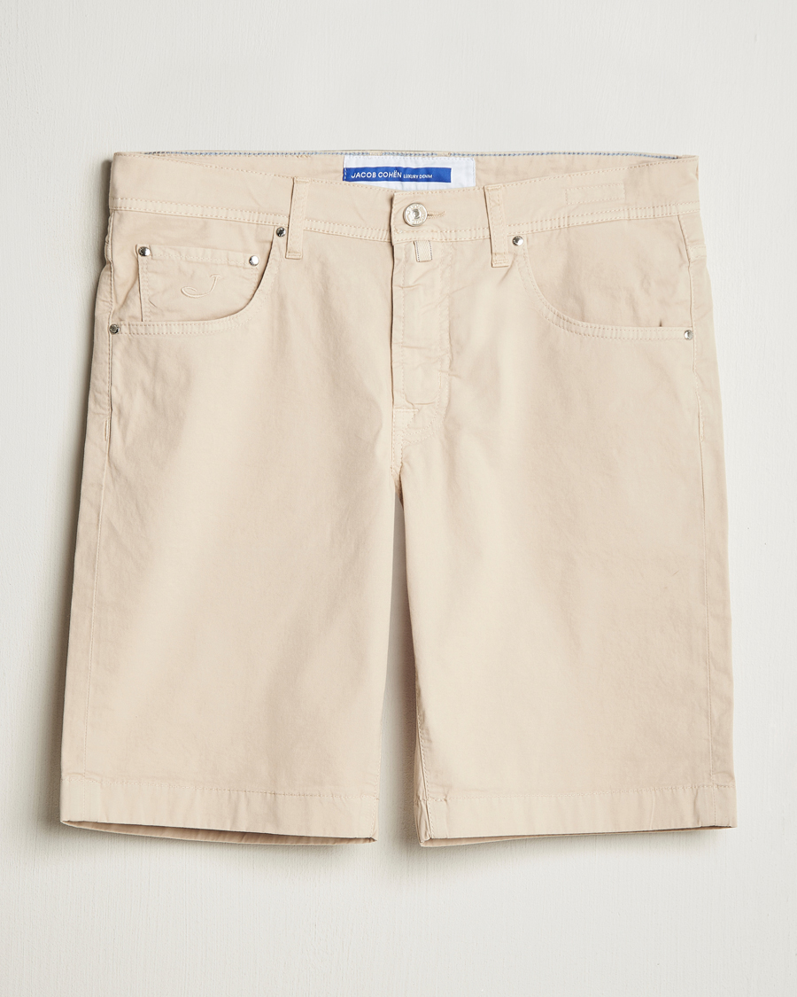 Herr | Shorts | Jacob Cohën | Nicolas Cotton Gabardine Shorts Beige