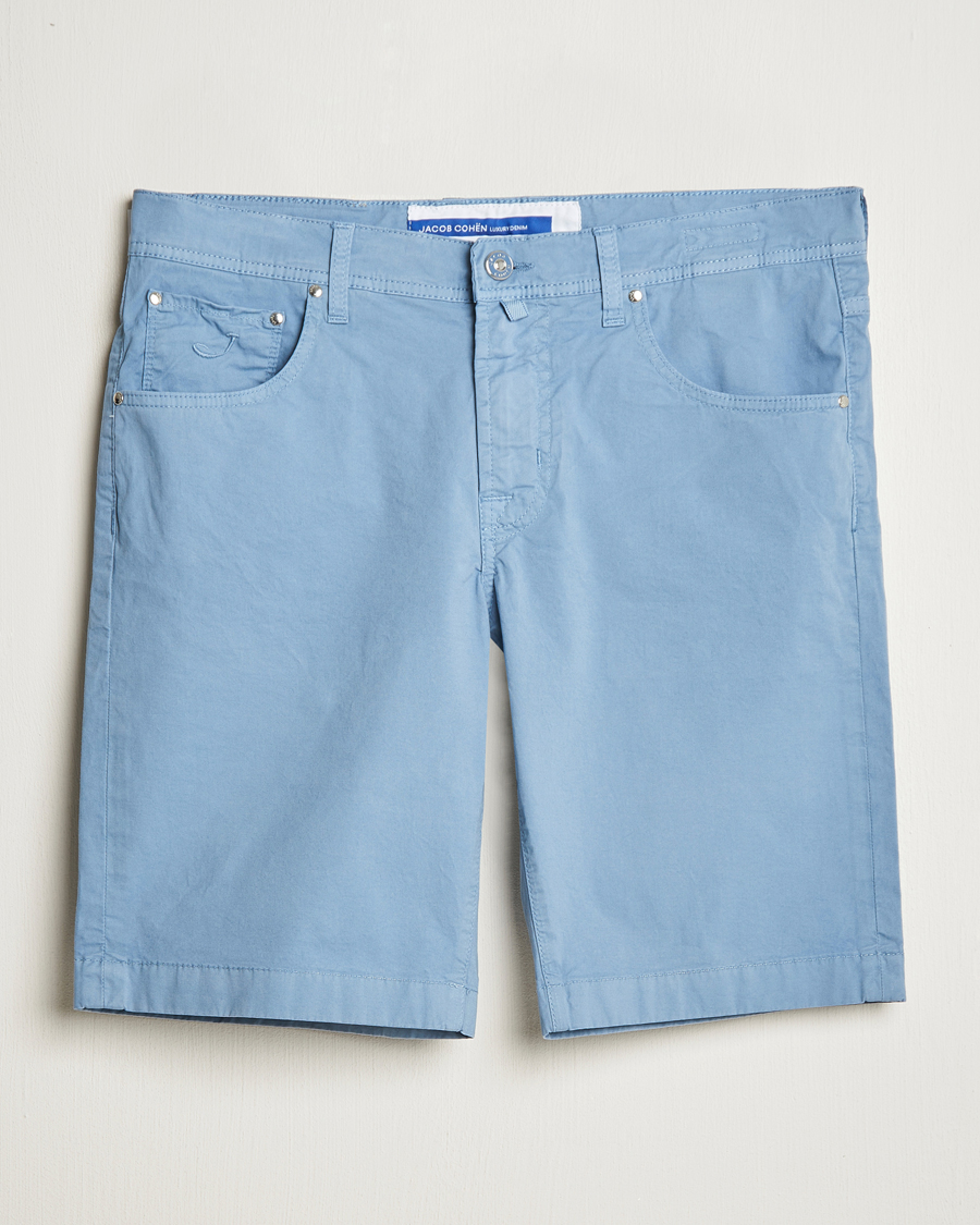 Herr | Shorts | Jacob Cohën | Nicolas Cotton Gabardine Shorts Light Blue