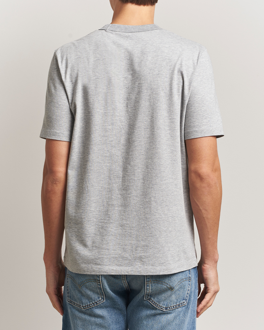 Herr | T-Shirts | Jacob Cohën | Cotton Stripe Logo Pocket T-Shirt Light Grey