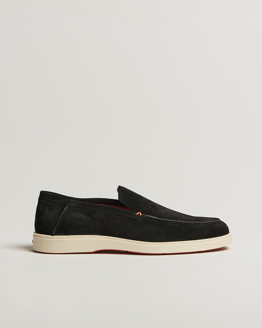Herr | Loafers | Santoni | Detroit Loafers Black Suede