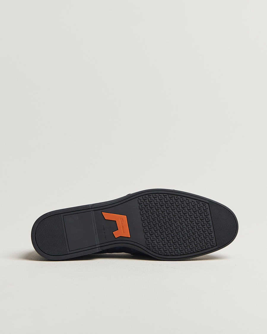 Herr | Loafers | Santoni | Malibu Double Buckle Loafers Navy Suede