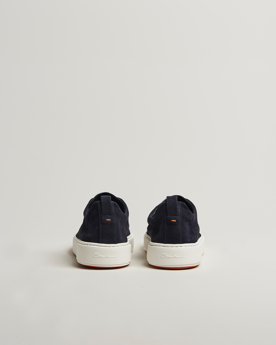 Herr | Sneakers | Santoni | Cleanic No Lace Sneakers Navy Suede