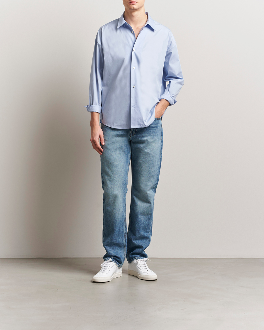 Herr | Skjortor | FRAME | Relaxed Cotton Shirt Light Blue